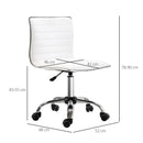 White Mid-Back Swivel Office Chair with Armless Design