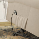 Beige Electric Recliner Armchair with Remote Control for Elderly
