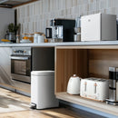 5L White Steel Compact Bin with Quiet-Close Lid