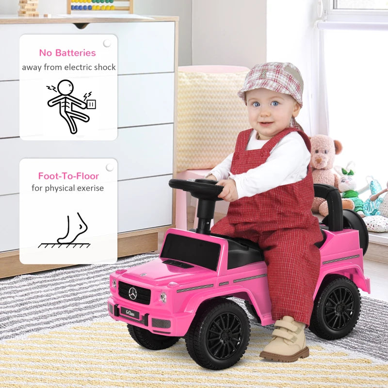 Kids Pink 3-in-1 Licensed Ride-On Slider - Toddler Push Car 12-36 Months