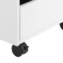 White 3-Drawer Mobile File Cabinet with Wheels for Home Office