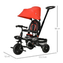 Red 4-in-1 Kids Trike with Adjustable Seat & Canopy