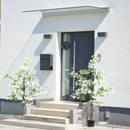 White Artificial Honeysuckle Flower in Pot Set of 2 - Indoor Outdoor Fake Plants 15x15x150cm