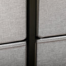 Grey Fabric 8-Drawer Industrial Dresser with Steel Frame and Wooden Top