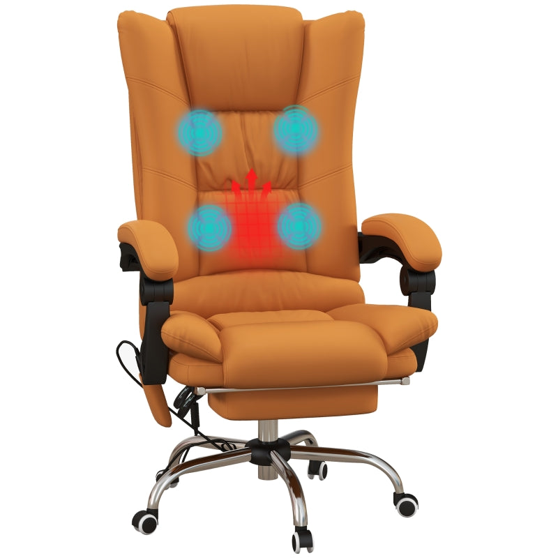 Orange Ergonomic Office Chair with Massage and Heating