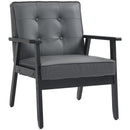 Grey Retro-Style Faux Leather Accent Chair