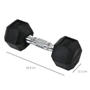 6kg Hex Rubber Dumbbells Set - Home Gym Weight Lifting Equipment