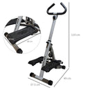 Grey Stepper with Handle for Home Aerobic Fitness