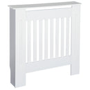 White Vertical Slatted Radiator Cover Cabinet - 78L x 19W x 81H
