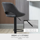Black Adjustable Swivel Barstools Set of 2 with Footrest