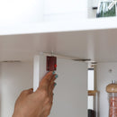 White Folding Dining Table with Shelves and Casters