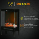 Black Electric Fireplace Stove with LED Flame Effect