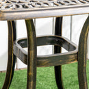 Bronze Tone Outdoor Patio Coffee Table with Umbrella Hole, 54 x 54cm