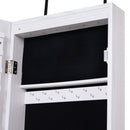 White LED Mirror Jewelry Cabinet Organizer