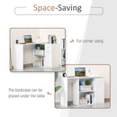 White L-Shaped Computer Desk with Storage Shelf and Drawer