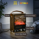 Electric Fireplace Heater, Realistic Flame Effect, Dark Walnut