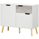 Grey Storage Cabinet with Cement Effect Drawer and 2 Doors