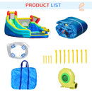 Kids 5-in-1 Inflatable Water Slide Bounce House - Blue