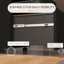 Black 3-Drawer Steel Filing Cabinet with Lock and Wheels