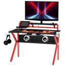 Red Gaming Desk with Monitor Stand and Accessories, 120cm