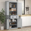 Grey Freestanding Kitchen Storage Cabinet