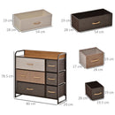 Grey Fabric 7-Drawer Dresser with Steel Frame