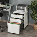 White 3-Drawer Lockable Metal File Cabinet for Letter A4 Legal Size