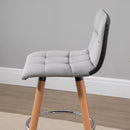 Grey Upholstered Bar Stool - Set of 2