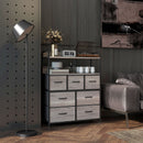 Grey Rustic 7-Drawer Fabric Chest