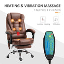 Brown Heated Massage Office Chair with Footrest