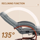 Grey Manual Reclining Swivel Chair with Footrest