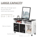 Black Mobile File Cabinet with Lockable Drawer and Open Shelves