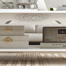 White Wood Coffee Table with Storage Shelf, 94L x 44W x 42H cm
