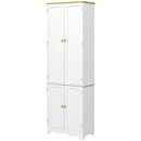 White 4-Door Freestanding Kitchen Storage Cabinet with Shelves