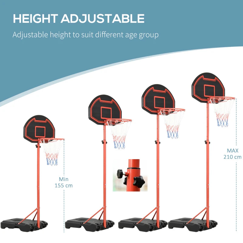 Adjustable Kids Basketball Hoop Set with Wheels - Blue