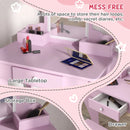 Kids Pink Cloud Vanity Set with Mirror, Stool, Drawer & Storage - Ages 3-6