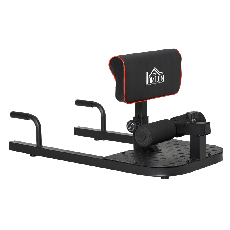 Black Sissy Squat Machine with Hip Thrust Bench & Push Up Stand