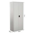 Steel Filing Cabinet with 2 Doors & 5 Compartments - Cream White