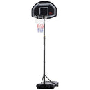Adjustable Basketball Hoop Stand with Wheels - Black
