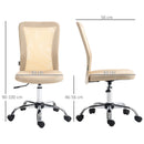 Beige Mesh Office Chair with Adjustable Height and Swivel Wheels