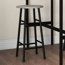 Grey Industrial 3-Piece Bar Table Set with 2 Stools