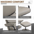 Grey Swivel Recliner Chair with Ottoman Set