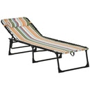 Multicolored Folding Beach Sun Lounger with 4 Adjustable Positions