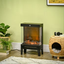 Black Electric Fireplace Stove with LED Flame Effect