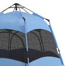 Hexagon Double Layer Camping Tent, 4-Person, Blue/Black