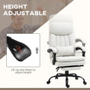 Massage Office Chair with Heating, Lumbar Support, Reclining Back - Cream White