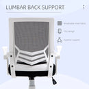 Black Mesh Office Chair with Flip-up Armrests and Lumbar Support