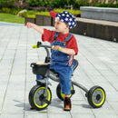 Black Kids Trike with Adjustable Seat, Basket & Bell - Ages 2-5
