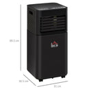 Portable 8000 BTU Air Conditioner Unit - Cooling, Dehumidifying, Ventilating - Black