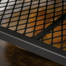 Rustic Brown 3-Tier Square Coffee Table with Storage Shelves